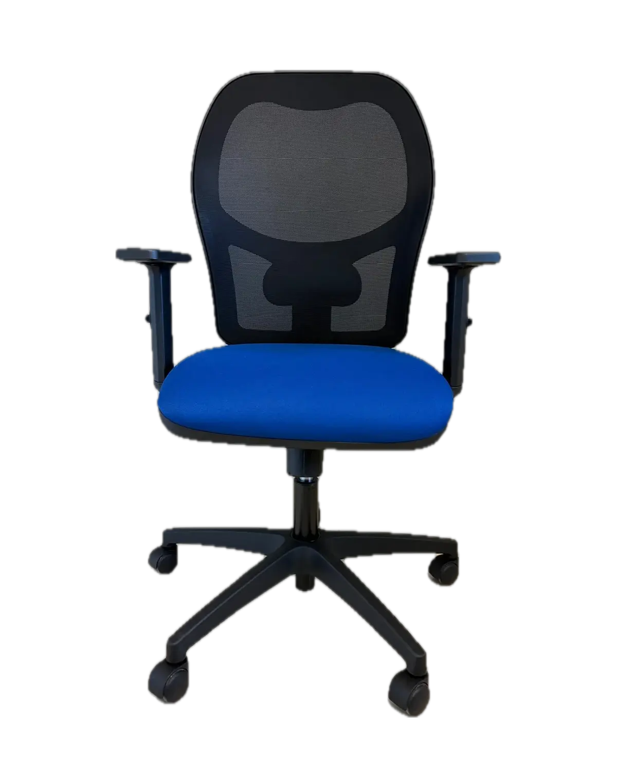The same chair with contoured mesh backrest, front view
